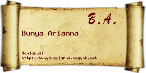 Bunya Arianna névjegykártya